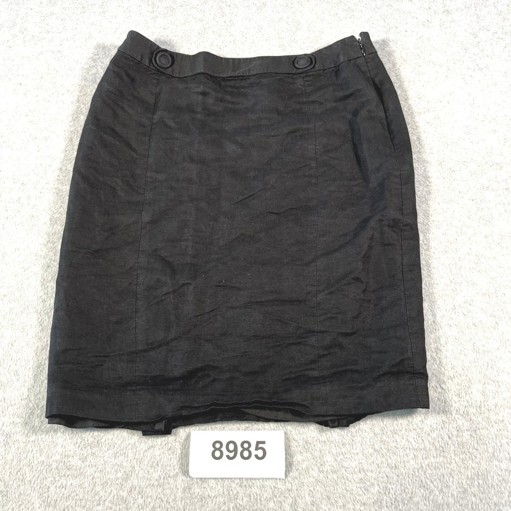 LOFT Ann Taylor Straight Skirt Womens 6 Black Lined Side Zip Workwear Pockets